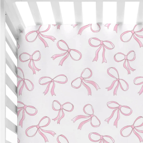 Blushing Bows Crib Sheet