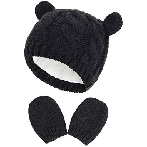 Baby Hat Glove Set Soft Newborn Mittens Baby Girl Boys Knitted Toddler Cap Infant Winter Beanie Mitten Sets