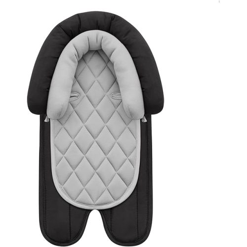 Pro Goleem Car Seat Head Support Infant, Soft Infant Car Seat Insert, 2 in 1 Carseat Head Support for Newborn, Perfect for Car Seat, Stroller, Swing, Bouncer, Gray and Black