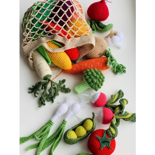 Vegetables Play Set, Kitchen Play Set, Pretend Play, Montessori Toys, Crochet Toys, Play Vegetables, Veggies, Pretend Play For Toddlers