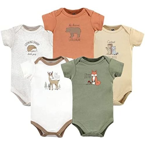 Hudson Baby baby-boys Cotton Bodysuits 5-pack