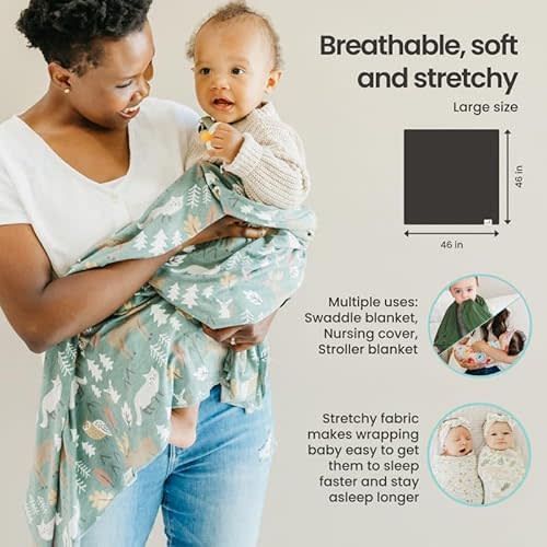 Copper Pearl Baby Swaddle Blanket - Premium Knit Baby Blanket, Large Soft Stretchy Receiving Blankets for Baby Boy and Girl, Swaddles for Newborn, Infant, and Toddler (Plum)