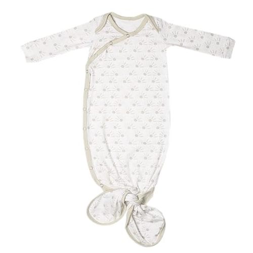 Copper Pearl Baby Gown - Knotted Newborn Sleepers for Baby Boy and Girl, Soft Stretchy Long Sleeve Infant Gowns with Bottom Tie and Hand Mittens, Perfect Hospital Coming Home Outfit (Shine)