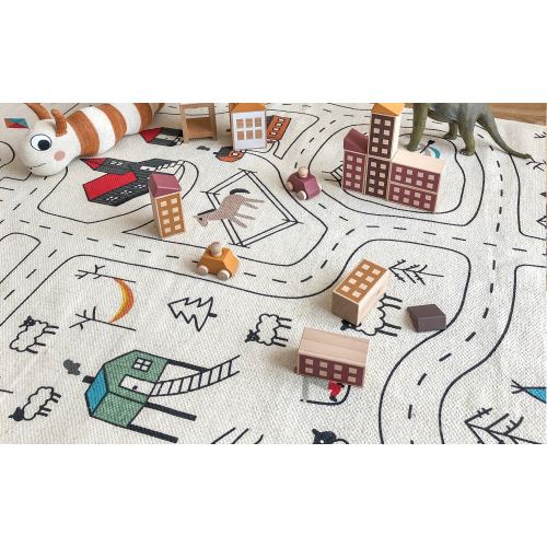 Large Organic Play Mat Rug, Nursery Rug, Montessori rug, Play Rug, Kids Rug, Children’s Rug, Road Rug, Car Rug, Play Carpet, City Rug