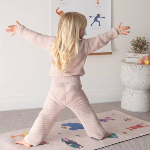 Kids Sesame Street Yoga Mat for Kids Printed Lightweight Children's Yoga Mat, 100% Recycled Rubber with Non-Slip Suede for Toddler Preschool & Elementary
