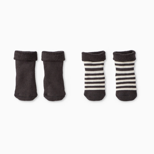 Hanna Andersson 2-pk Baby Socks - Soft Black, Newborn
