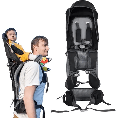 Baby Shoulder Carrier Baby Hiking Backpack Carrier with Rain Cover Sun Shade for Child Safe Backrest and Toddler Ergonomic Seat Holds 40 Pound for Children Between 6 Months-3 Years Old Baby
