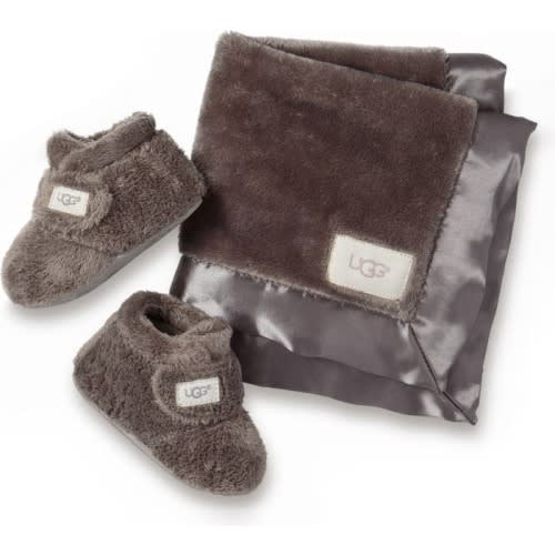Baby Bixbee Bootie & Lovey Blanket Set, Charcoal