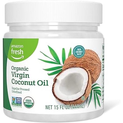 Amazon Fresh, Organic Virgin Coconut Oil, 15 Fl Oz (Previously Happy Belly, Packaging May Vary)