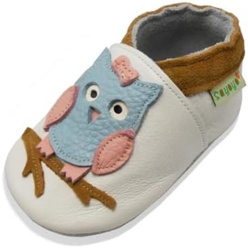 SAYOYO Baby Shoes Soft Leather Sole Infant Toddler Prewalker Shoes