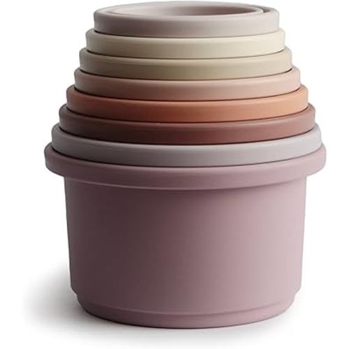 Amazon.com: mushie Stacking Cups Toy 8pcs | Made in Denmark (Petal) : Toys & Games
