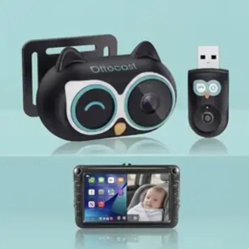 OTTOCAST Baby Camera for Car Wireless CarPlay Adapter, 1080P HD Car Screen Display Rear Seat Monitor, 150° Wide Angle, No-Glow Night Vision, Driving Safety for Kids & Infants - TikTok Shop