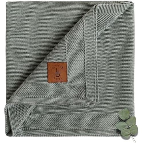 Hypoallergenic Baby Blanket - 30x40 Inches Green, Oeko-TEX® Certified, Thermal-Regulating, Soft Knit for Girls & Boys - Swaddle or Toddler Blanket, Dua