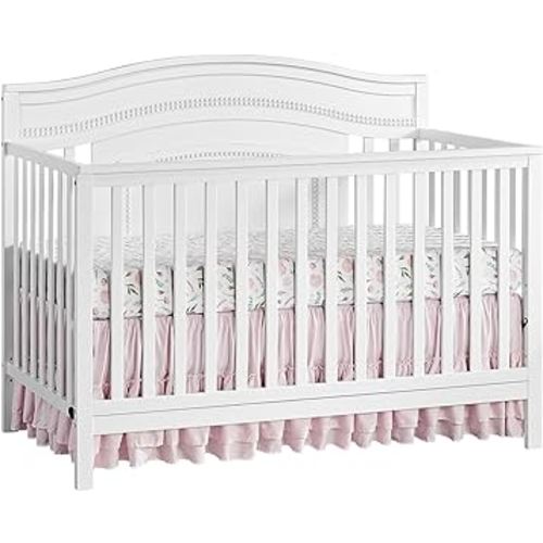 Oxford Baby Briella 4-in-1 Convertible Baby Crib, White, GreenGuard Gold Certified