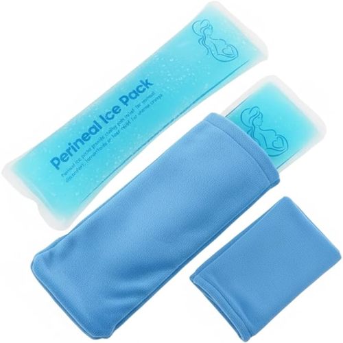 Perineal Cooling Pad, Postpartum Cold Packs Gel Bead Ice Pack Cold Therapy for Women After Pregnancy and Delivery, 2 Ice Pack and 3 Cover (Green Gel Ice Pack)
