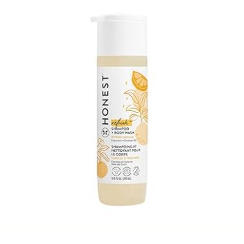 The Honest Company 2-in-1 Cleansing Shampoo + Body Wash | Gentle for Baby | Naturally Derived, Tear-free, Hypoallergenic | Citrus Vanilla Refresh, 10 fl oz