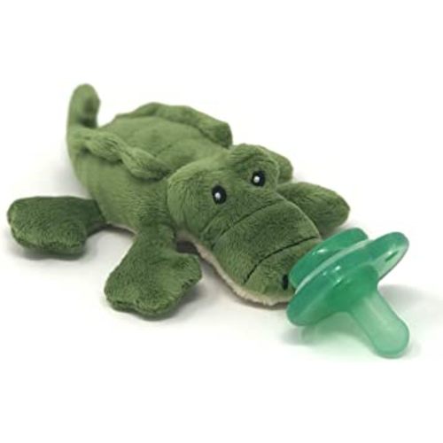 Nookums Paci-Plushies Buddies - Alligator Pacifier Holder - Adapts to Name Brand Pacifiers, Suitable for All Ages, Plush Toy Includes Detachable Pacifier
