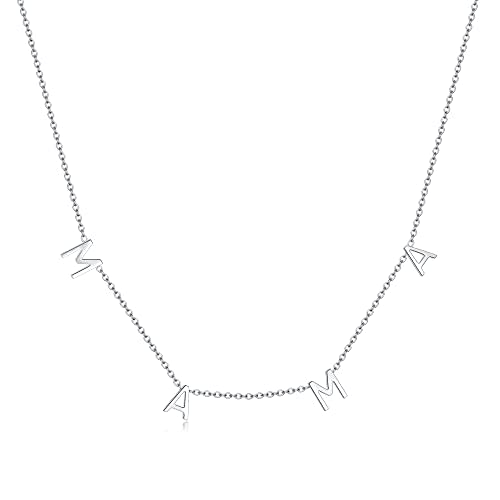 RWQIAN Mama Necklace for Women Mama Pendant Necklace Gifts for New Mom,Mom To Be Necklace Gift for First Mother's Day Mom's Birthday Expecting Mom Gifts