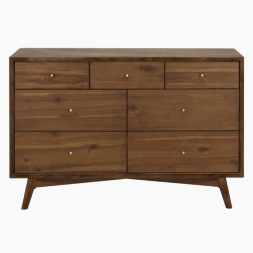 Palma 7-Drawer Assembled Double Dresser - Natural Walnut