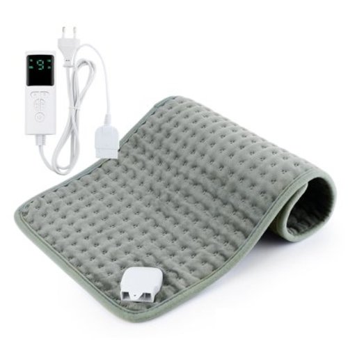 Debonair Heating Pad, 9 Heat Settings, Auto Shut off, FSA Eligible, 12"x24", Gray
