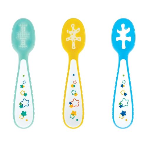 Nuby Baby's First Spoons Set - (3-Pack) Feeding Utensils for Babies - 6+ Months - Stars