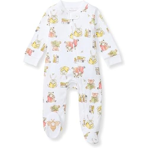 Burt's Bees Baby Boys' Sleep & Play PJs, 100% Organic Cotton One-Piece Zip Front Jumpsuit, Baby Boys Footie Pajamas & PJs