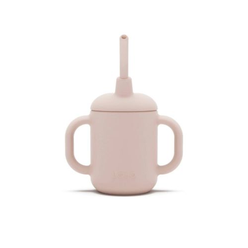 Lalo 4 fl oz 3-in-1 Silicone Training Cup with Straw - Oatmeal