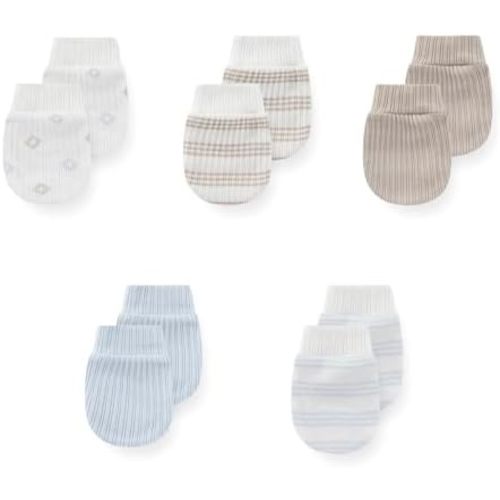 5 Pack Unisex New Born Boy Girls No Scratch Mittens Cotton Soft Baby Gloves Accessory 0-3 Months Infant Essentials