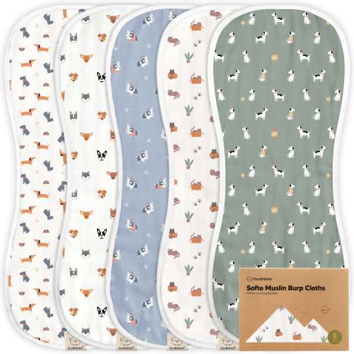 Softe Muslin Baby Burp Cloth - Pets & Paws / One Size