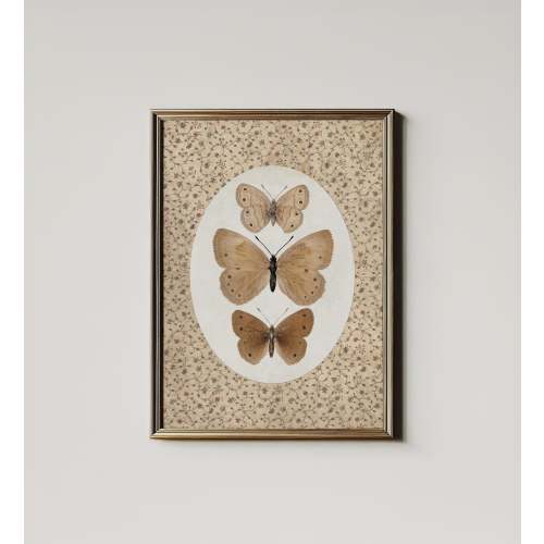 Vintage Butterfly Art Print, Cottagecore Neutral Decor Digital PRINTABLE Download, Antique Moth Wall Art, North Prints 7-194