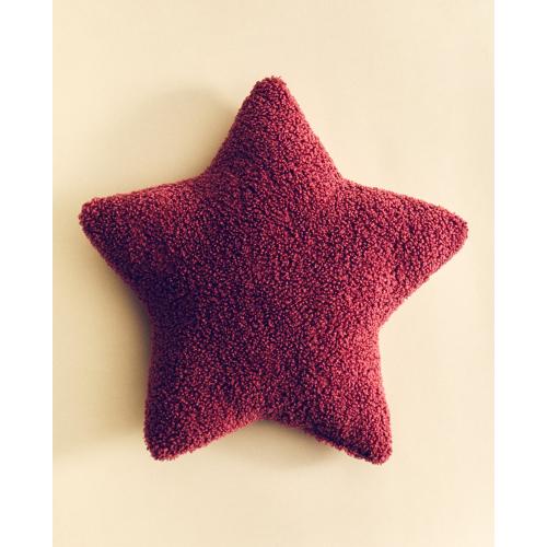 CHILDREN’S SMALL FAUX SHEARLING STAR THROW PILLOW