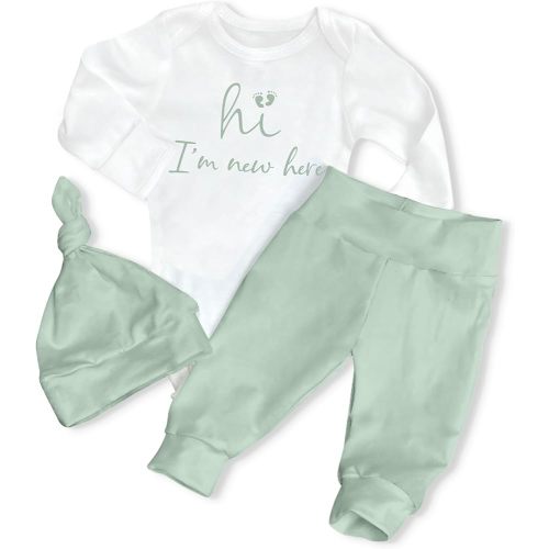 AGAPENG Baby Boy Clothes Newborn Boy Outfits Infant Letter Print Romper Long Pants Hat 3PCS Baby Boy's Clothing