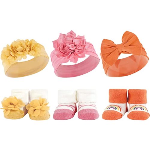 Hudson Baby Girl's Headband and Socks Giftset