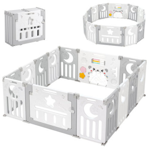 Albott Brile Albott Foldable Baby Playpen Kid Activity Center with Game Panel and Safety Gate | Wayfair