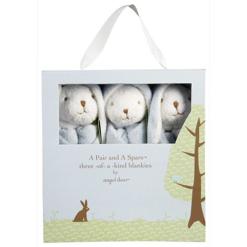 Angel Dear - Blue Bunny, Pair and A Spare Blankie Set