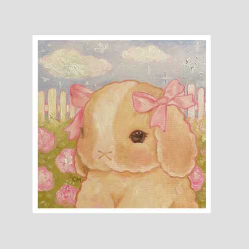 in the garden bunny ~ bunny art print