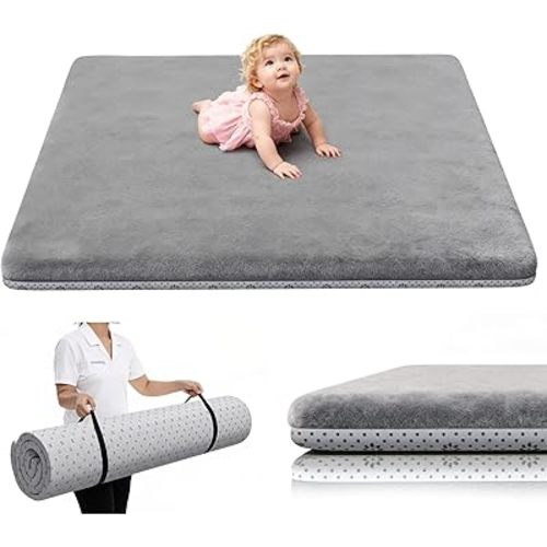 Baby Play Mat 50 x 50, Thick Baby Play Mat for Floor, Ultra Soft Playpen Mat, Machine Washable Tummy Time Foam, Non-Slip Bottom Helps Cushion, for Kids, Infant and Toddler Crawling