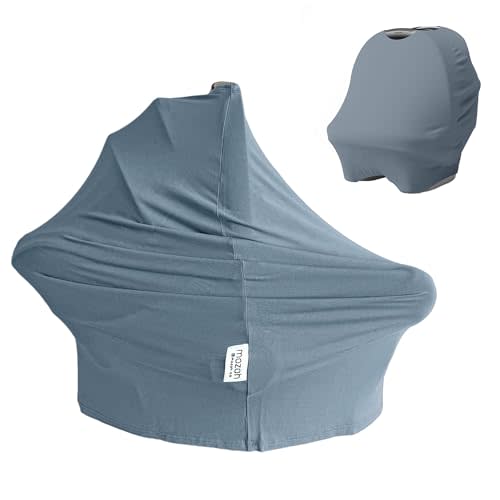 MOZAH Baby Multi-Use Cover: 9-in-1 Car Seat Covers for Infant Car Seats, Nursing Cover for Breastfeeding, Shopping Cart Cover, High Chair Cover & More (Blue Mirage)