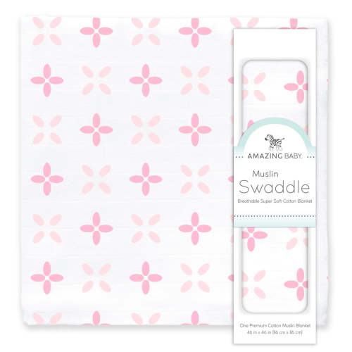 Amazing Baby - Muslin Swaddle Single - Pink Springfield – SwaddleDesigns
