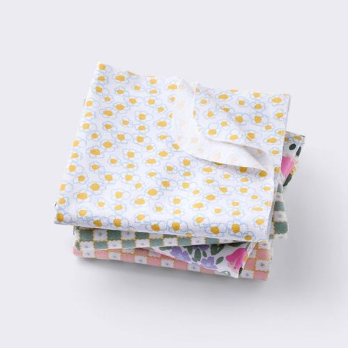 Flannel Baby Blankets - Painterly Floral - 4pk - Cloud Island™