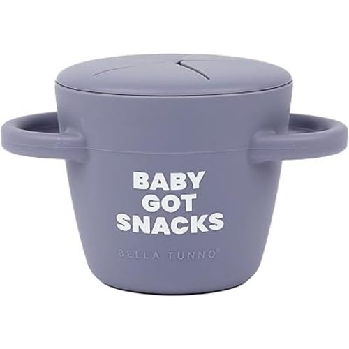 Bella Tunno Happy Snacker – Spill Proof Snack Cups for Toddlers and Babies, Snack Containers Made from Silicone BPA Free, Soft Opening & Removable Lid (Baby Got Snacks)