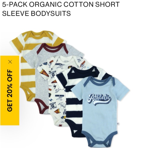 5-Pack Organic Cotton Short Sleeve Bodysuits | Honest Baby Clothing