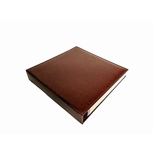 Photo Album Self Adhesive, 100 Pages 50 Sheets, Self Stick Sheet, Scrapbook, Picture Book, 4x6, 5x7, 8x10, 8-1/2x11, Replaceable Pages (Brown)
