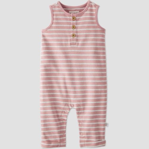 Little Planet By Carter's Baby Striped Jumpsuit - Rose Pink Newborn