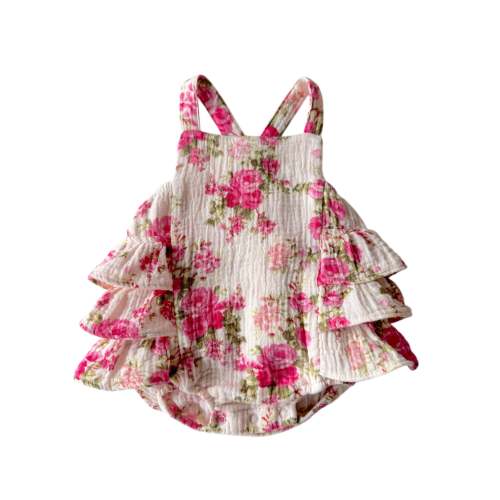 Muslin Ruffle Sunsuit, Country Daydream