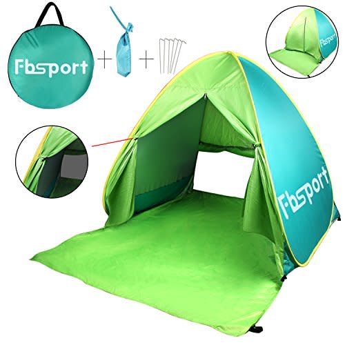 Fbsport Portable Lightweight Beach Tent ,Automatic Pop Up Sun Shelter Umbrella,Outdoor Cabana Beach Shade with UPF 50+ Sun Protection