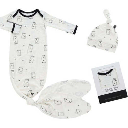 Peregrine Kidswear Bamboo Knotted Newborn Gown Hat Set