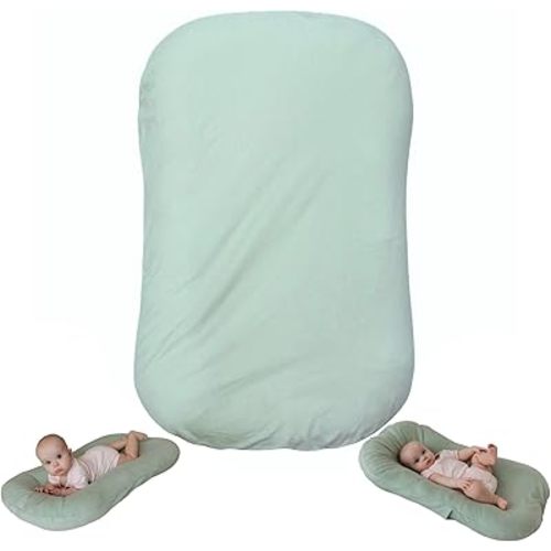 Snuggle Style Baby Nest, Baby Lounger, Organic Cotton Lounger for Baby, Breathable Portable Secure - Snuggle Collection (Sage)