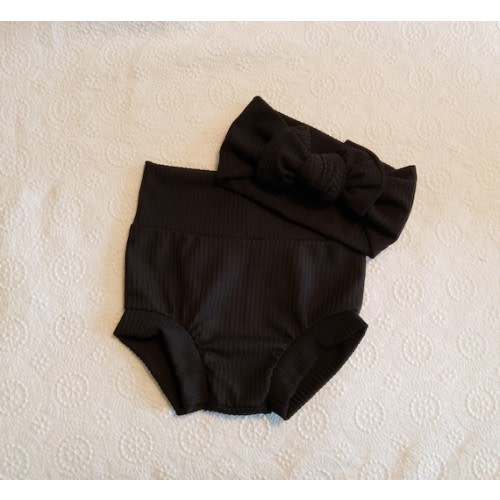 Black Rib Knit High Waisted Bummies - Etsy