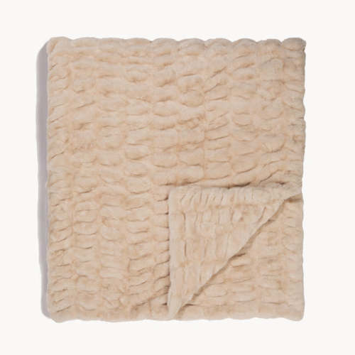 Bondi Beige Faux Fur Blanket | Lola Blankets
